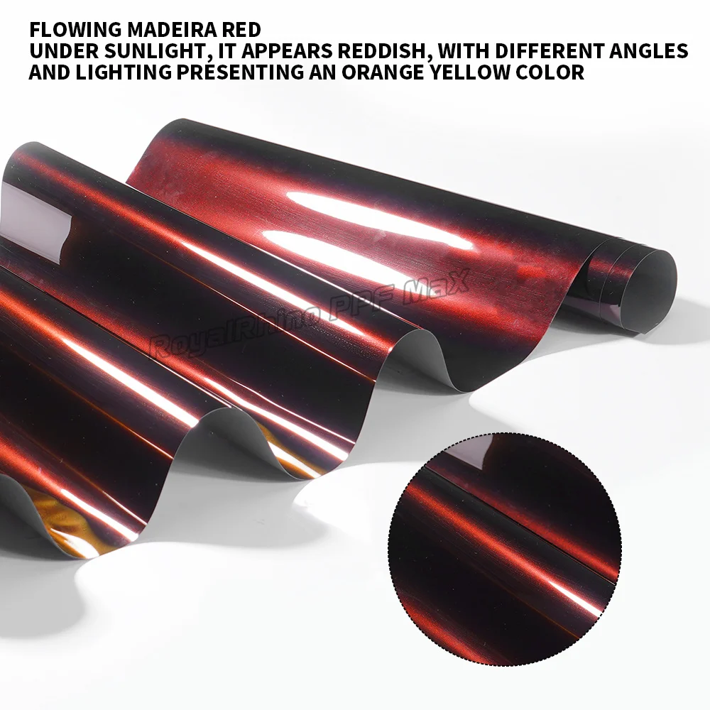 High Glossy PET Madeira Red vinyl wrap film gloss Chameleon Midnight Red chameleon vinyl wrap film for Motorcycle stickers view 2