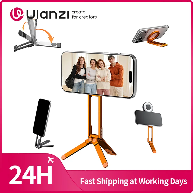 

​Ulanzi MA30S Carabiner Phone Stand Phone Handle Tripod for iPhone 17 16 15 Pro/Pro Max Selfie Stick Slim Version MA30 for Vlog