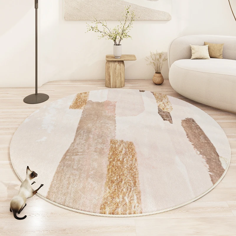 Round Geometric Thickened Bedroom Carpet Living Room Sofa Coffee Table Waterproof Non Slip Carpets Modern Simple Highend Ins Rug