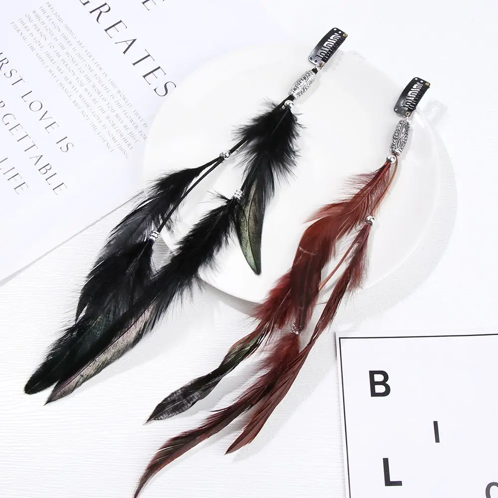 

Party Comb Headdress Handmade Feather Hair Rope Hippie Headpieces Novelty Hairclips Headband Headwear