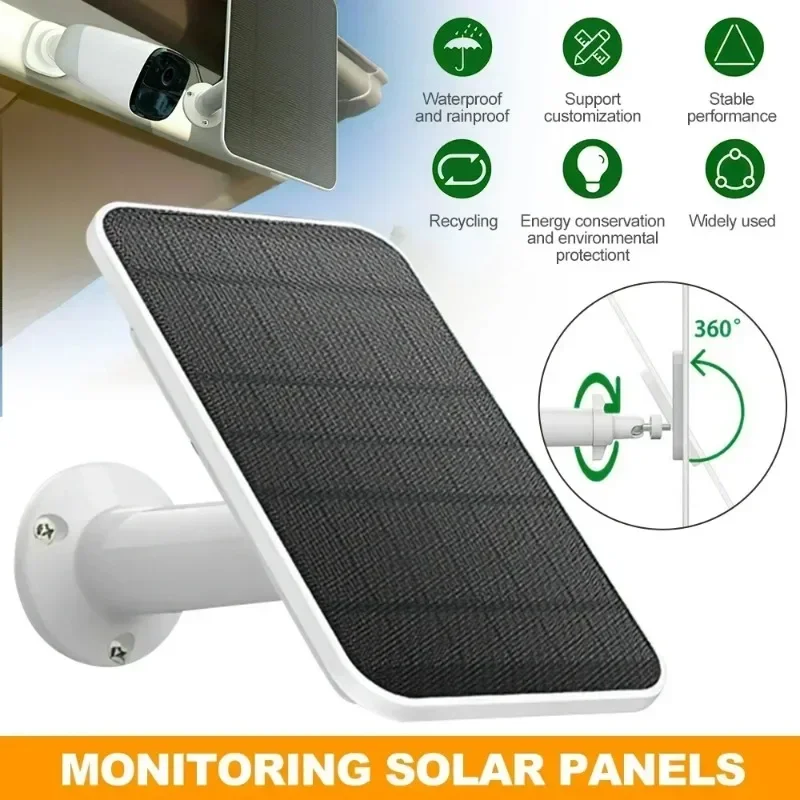 Monocrystalline 4W Solar Charging Panel Continuous Power Supply for Security Doorbell Camera