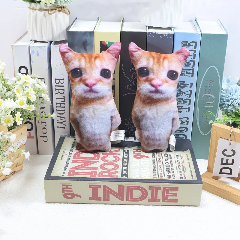 Viral Meme Orange Cat Stuffed Doll Mini Throw Pillow Funny Kitten Plush Toy Novelty Desktop Ornament Gift
