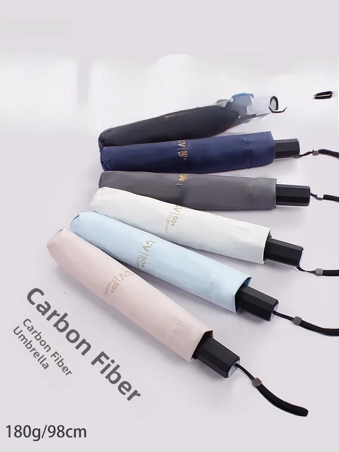 

Большой ультралегкий зонт из углеродного волокна с полной защитой от солнца и УФ-излучения, роскошный зонт от дождя и солнца, складной, с ручкой из ЭВА