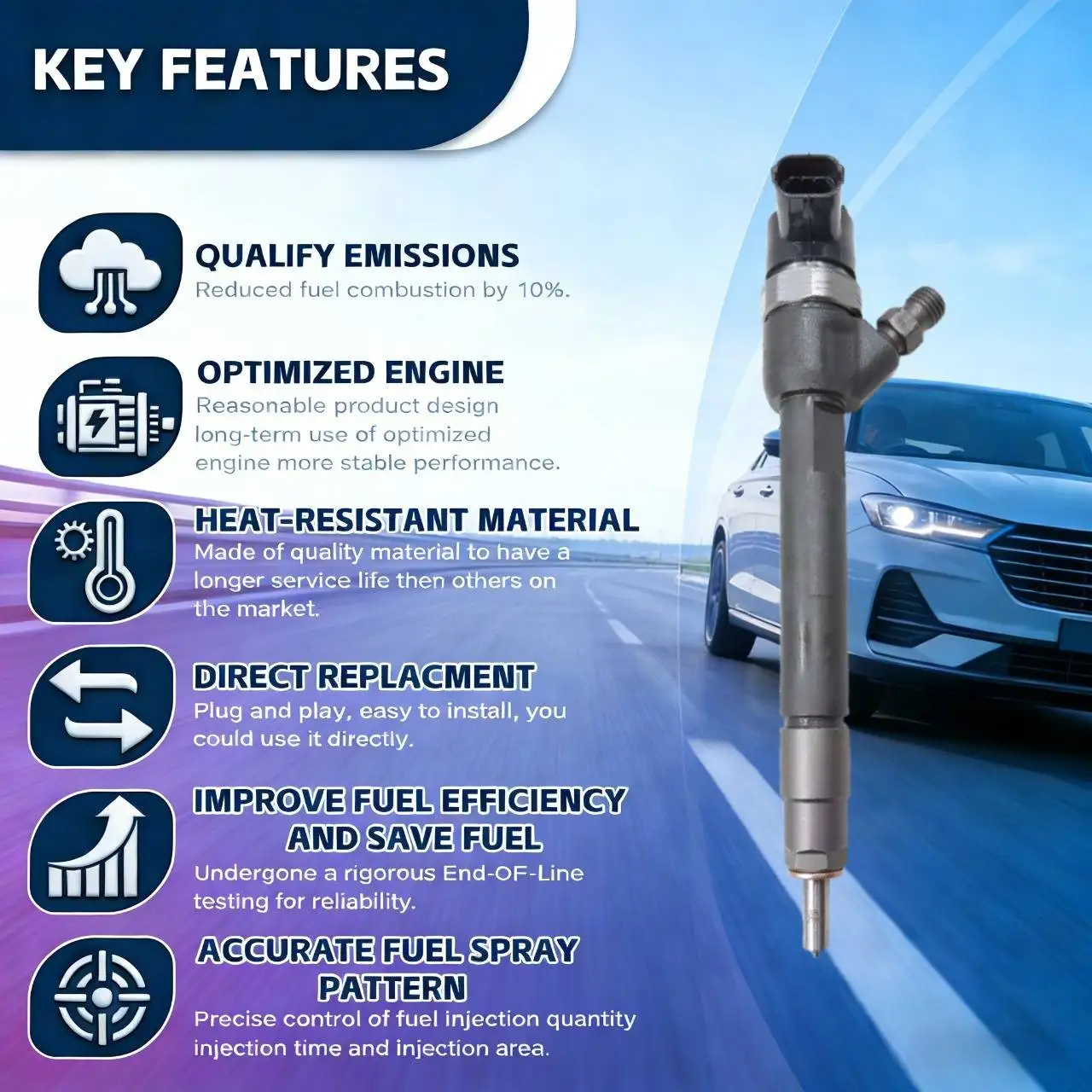 0445110638 0445110639 04L130277AA Common Rail Fuel Injector for Audi A3 2.0 for Skoda Kodiaq for VW Arteon Golf Passat Tiguan