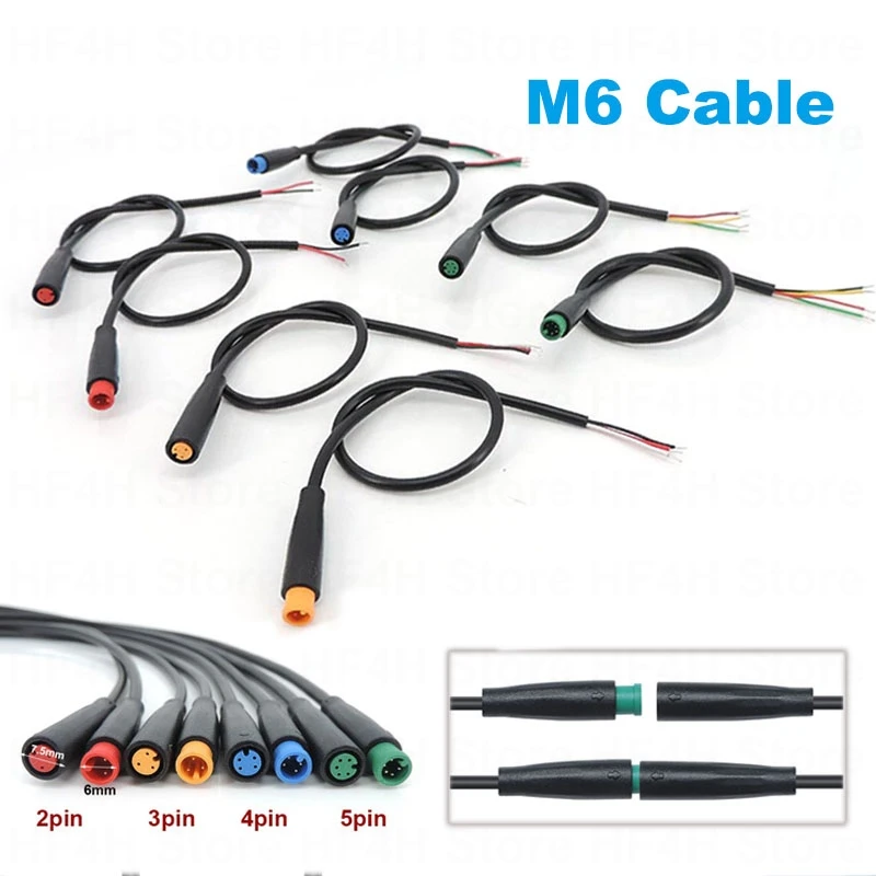 M6 2 3 4 5 Pin Julet Electric Butt Plug Connector Wiring Line Scooter Brake Cable Pluger Signal Sensor B4