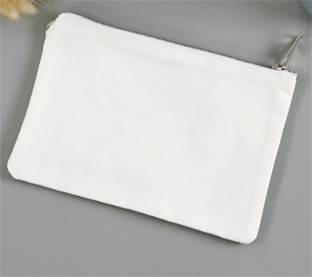10 Stück leere Canvas-Taschen mit Reißverschluss, Make-up-Taschen, Mehrzweck-Federmäppchen mit robustem Reißverschluss, Kosmetiktasche für Reisen – Detail 7