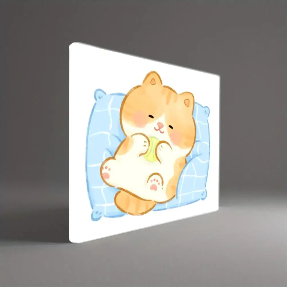 Yellow cat Small mouse pad Cartoon Sleep cats square portable desk mat rubber anti-slip Laptop PC office accessorys mousepad