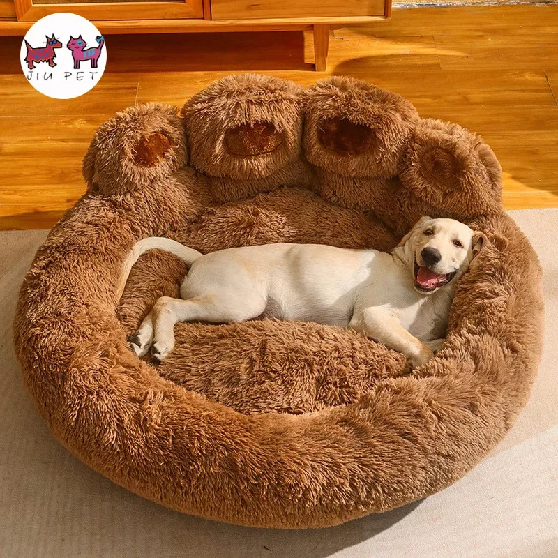 Kennel Winter Warm Medium and Large Dog Corgi Golden Retriever Dog Bed Velvet Sofa Sleeping Mat Four Seasons Pet Supplies