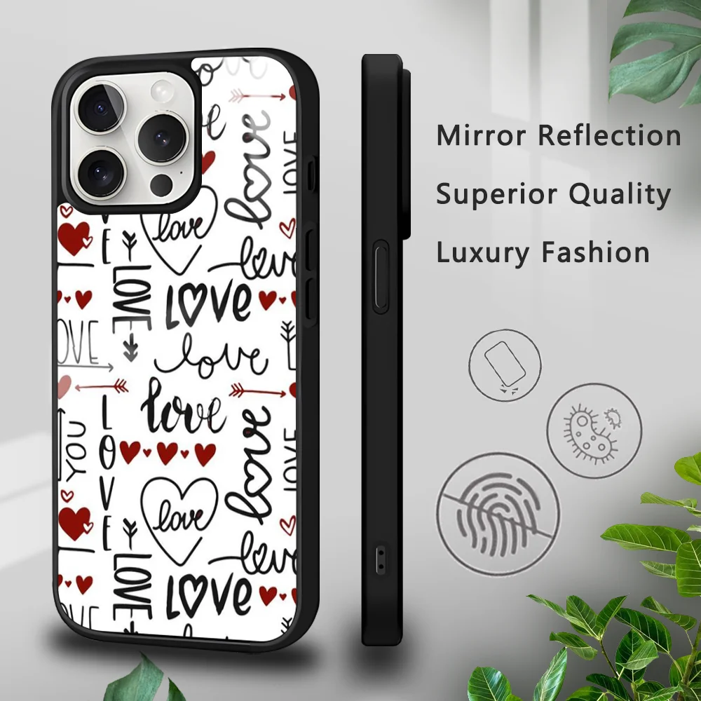 Chaotic design of love Phone Case For iPhone 16 15 14 13 12 11 Pro Xs Max Mini Plus Celulares Hard Funda