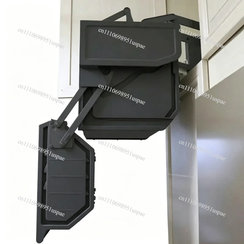 Double-body storage refrigerator top cabinet lifting basket large-capacity lifting cabinet kitchen cabinet linkage elevator