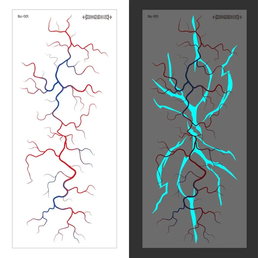 الوشم ملصق مقلد الخلايا الحمراء الأوعية الدموية ملصق مؤقت مقاوم للماء تأثيري الوشم الديكور ماكياج I8F2