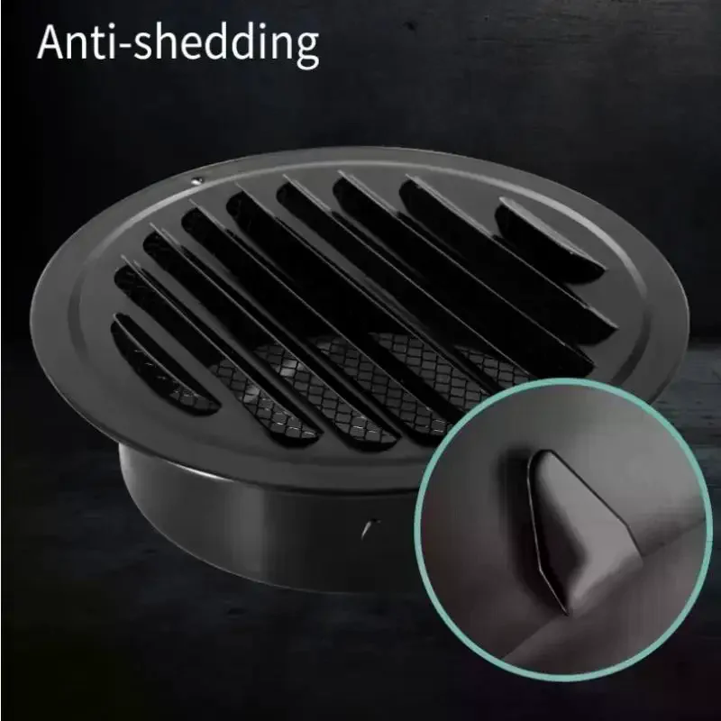 70-300mm 원형 스테인리스 스틸 통풍구 그릴 곤충 방지 홈 외벽 덕트 환기 도구 배기 후드