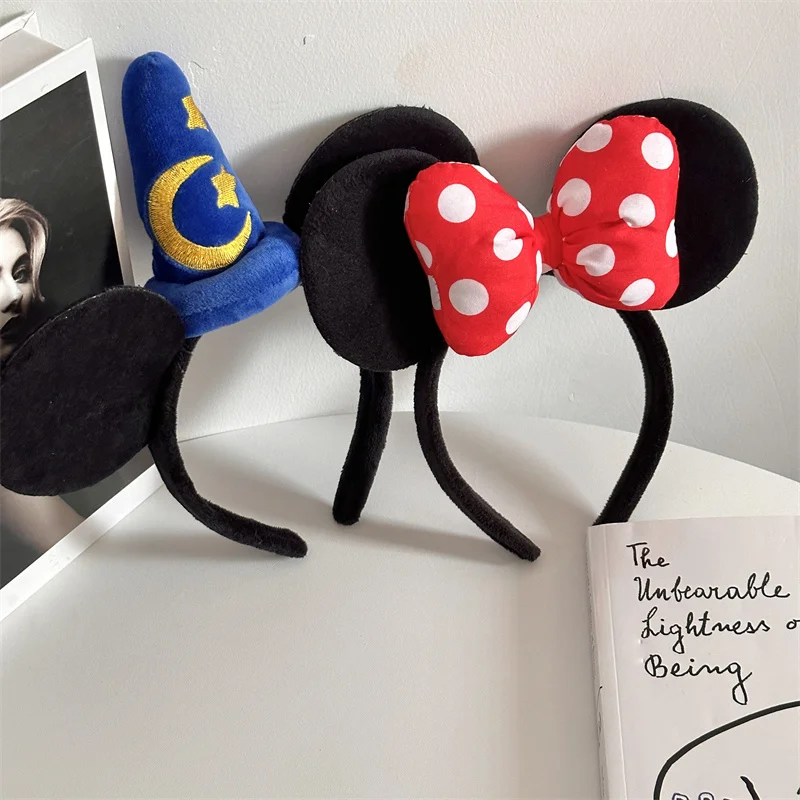 2024 Hot Sales Disney Mickey Minnie Mouse Ears Headband for Girls Women Festival Party Travel DIY Hair Accessories Gift