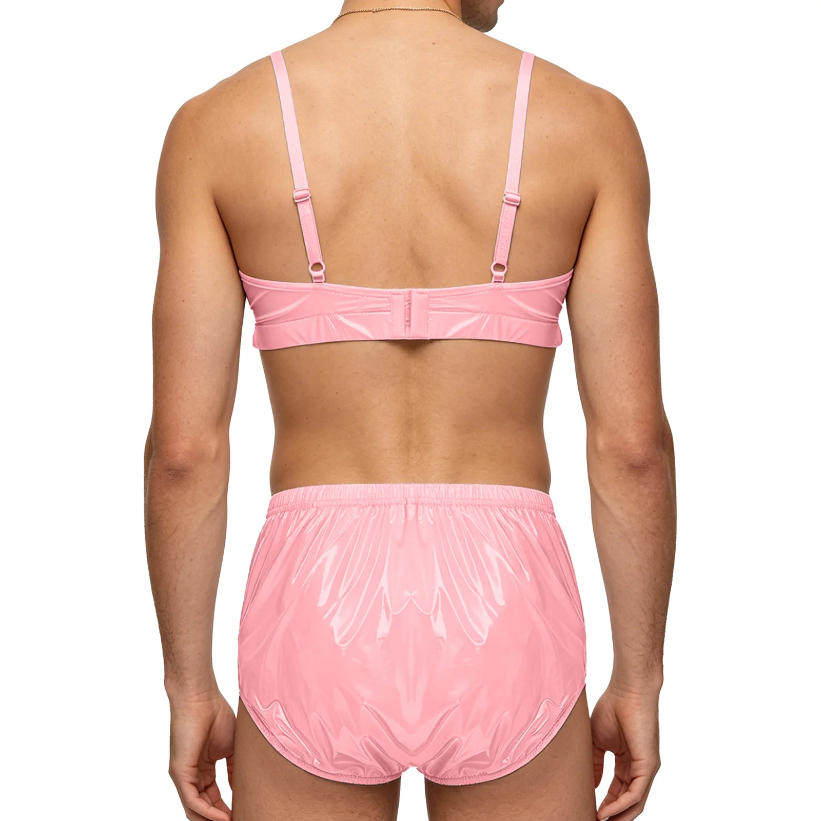 Herren-Badeanzug, zweiteilige Badebekleidung, wasserdichter Badeanzug, verstellbare Träger, Singlets, Crop-Top und Badehose mit elastischem Band – Detail 6
