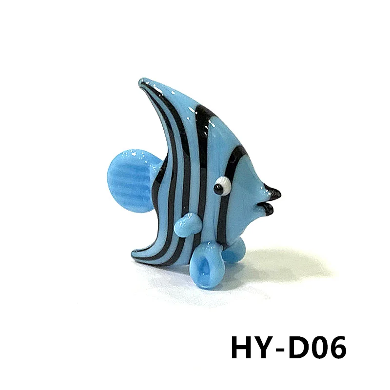 Mini Glas meeres tiere Statuette niedlichen Meeresfisch Delphin Tintenfisch Pinguin Kugelfisch Stachel rochen Walhai Fisch Krabbe Meeres schildkröte Elektrischer Aal Goldfisch Kaninchen Affen Ornamente – Detail 16