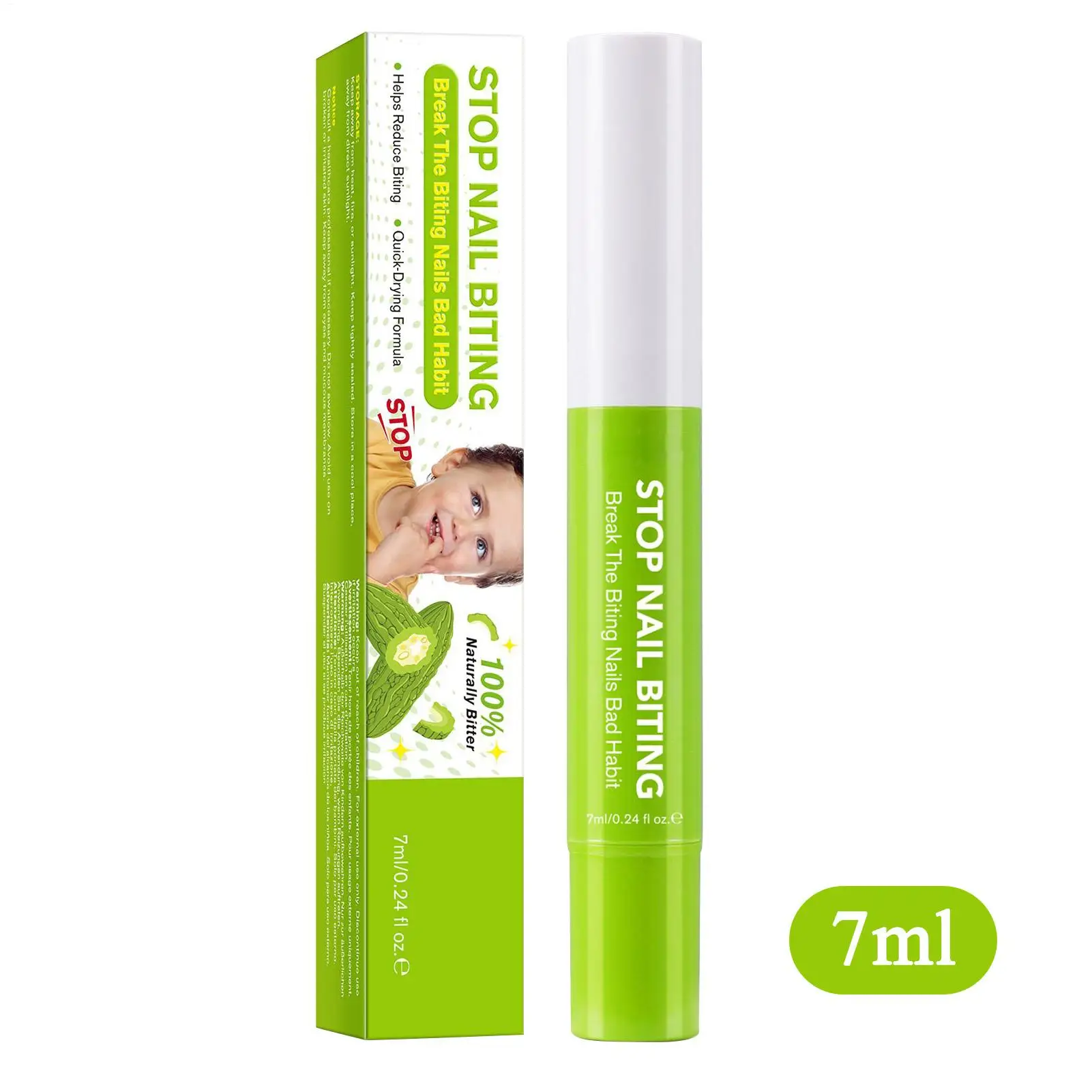 7 مللي توقف عن عض الأظافر للأطفال توقف عادات عض الأصابع الوقاية القلم المر الطبيعي توقف مص عادة الرعاية الصحية المحمولة