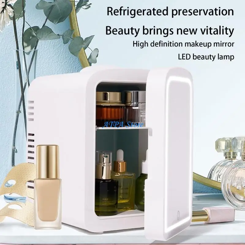

U13C Cooling Heating Mini Beauty Fridge 4L LED Light Makeup Mirror Refrigerator Gift for Beauty Enthusiasts