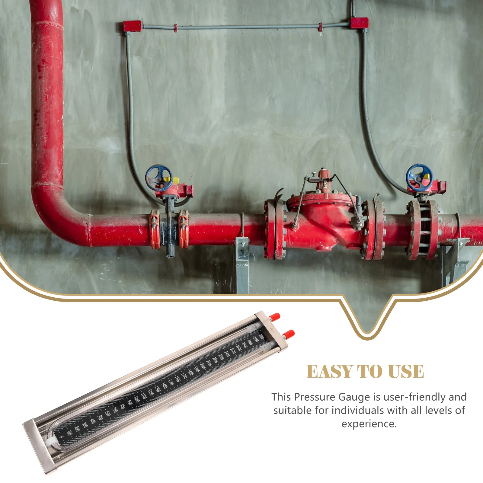 

1pcs U-Shaped Pressure Gauge 0-3000Pa Vacuum Tube Tester For Home Lab Use Water Column Manometer Differential Pressure Meter