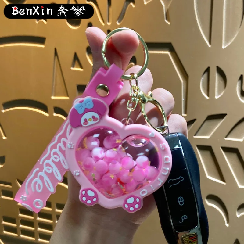 Miniso Bolsas de chaveiro criativas em forma de coração, pingentes, chaveiros de carro de casal fofos