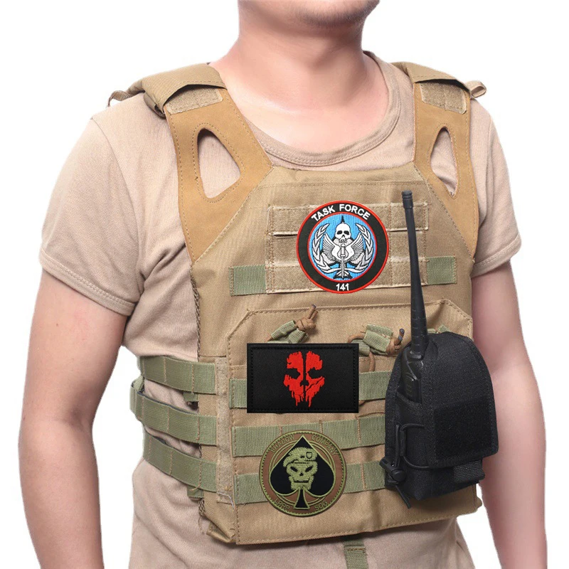 New Design Magic Armband Call of Duty Ghost Mask Embroidered Cloth Patch Tactical Morale Backpack Patch Pack Accessories