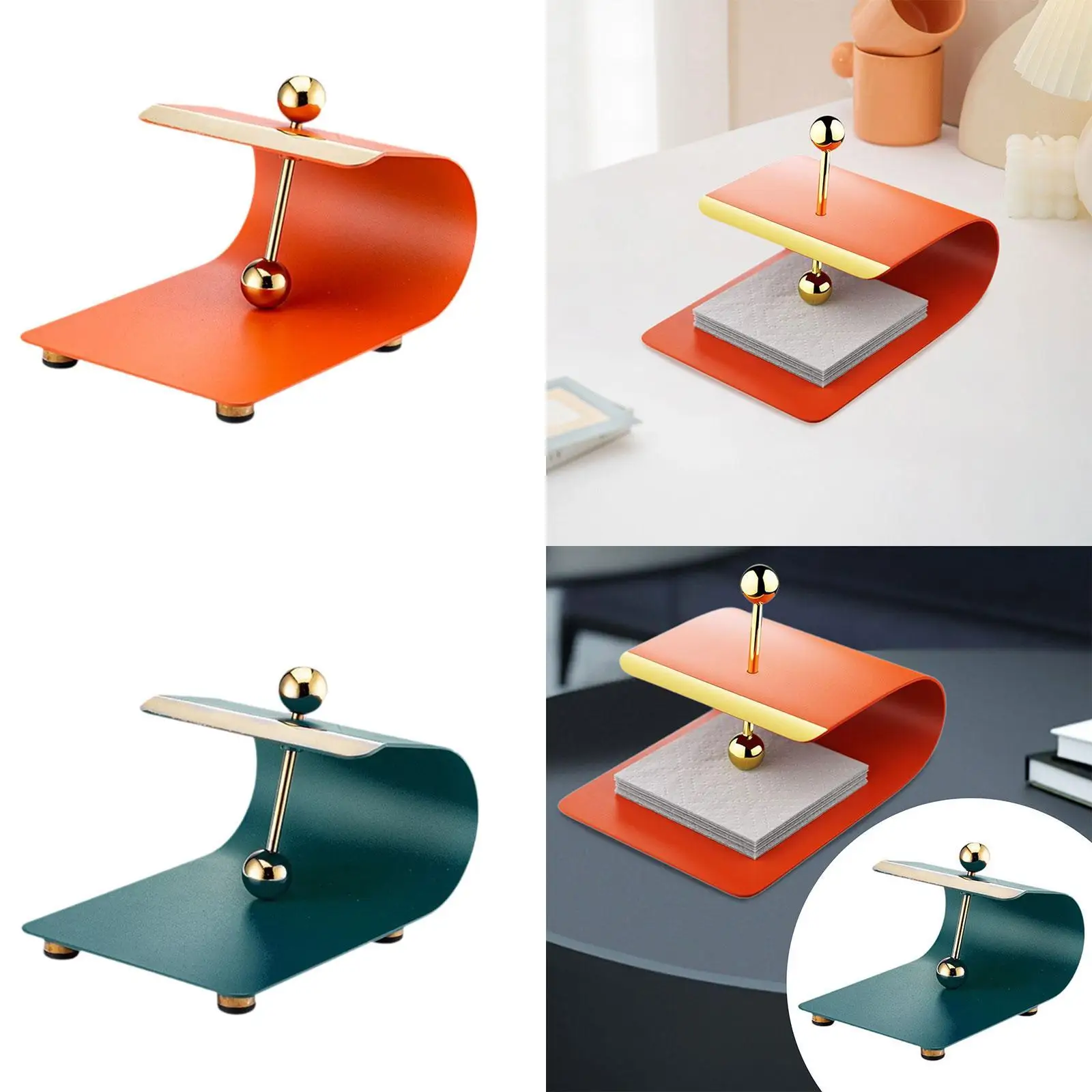 Paper Napkin Holder Napkin Dispenser Stainless Steel Storage Notes Rack Stand Memos Tabletop Tissue Dispenser for Countertop