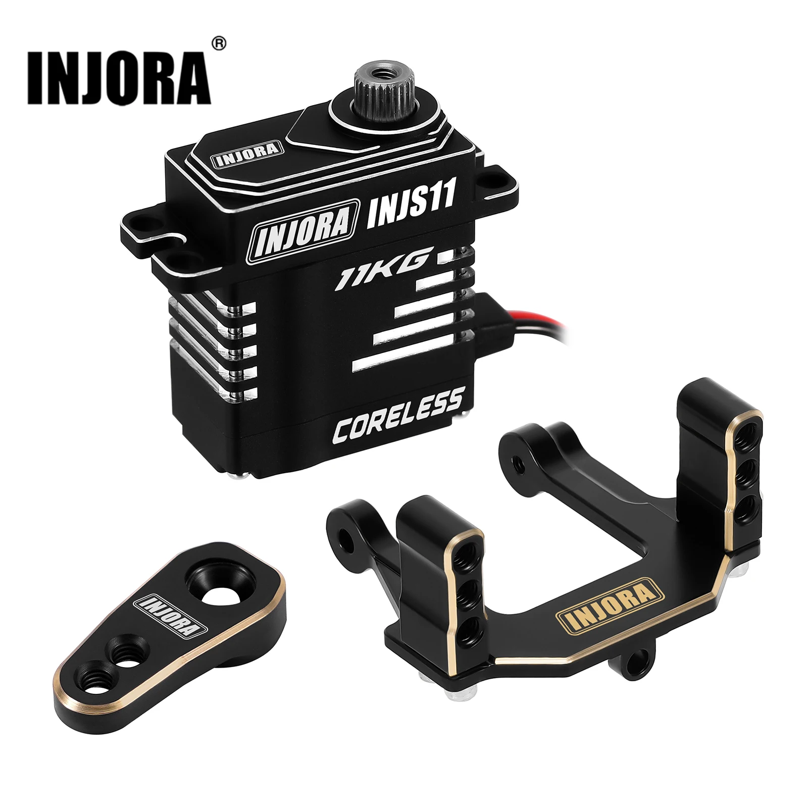 INJORA Servo digitale micro coreless con ingranaggi metallici a coppia elevata ad alta tensione per 1/18 RC Crawler Redcat Ascent-18