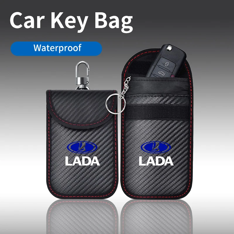 Car Key Case Signal Blocker Bag RFID Shielding Pocket For Lada Vesta Niva Samara Kalina Largus Priora Xray Granta Cross