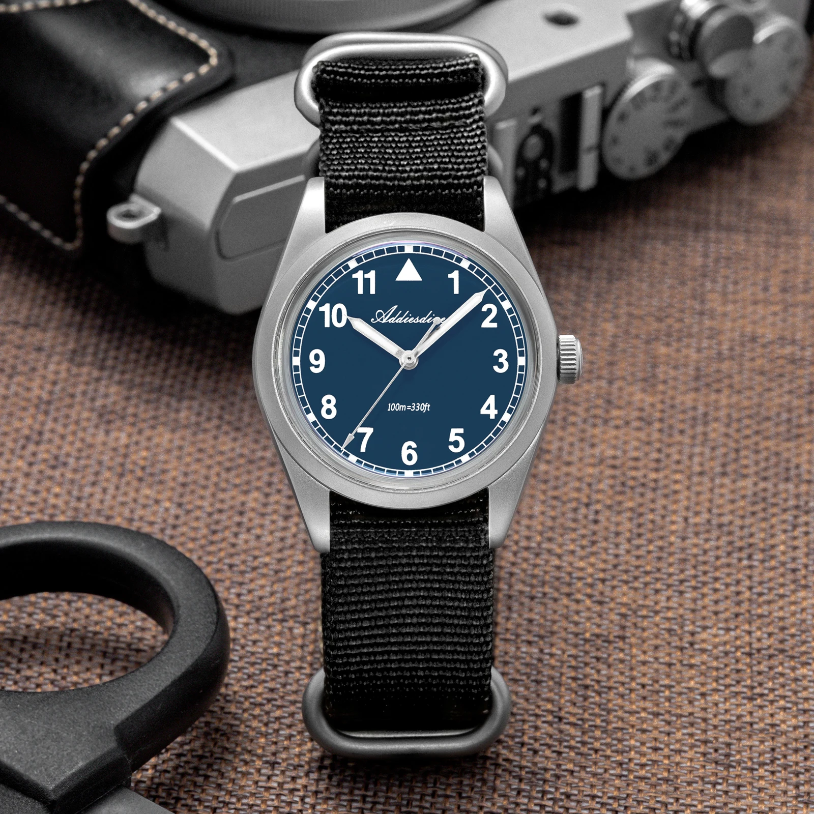 ADDIESDIVE 10Bar Waterproof 316L Stainless Steel Wristwatches 36mm Bubble Mirror Glass Japan VH31 Quartz Watches Fashion Watch
