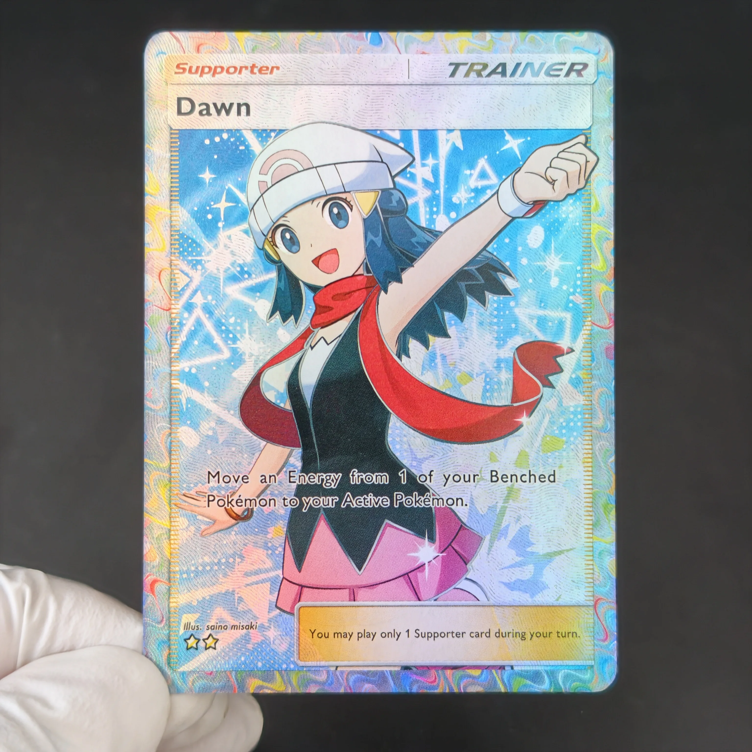 HOT PTCG Proxy Card Pocket Full Art Supporter Trainer Card English Pokemon Cynthia Red Lyra Penny Holo Classic Game Anime Cards