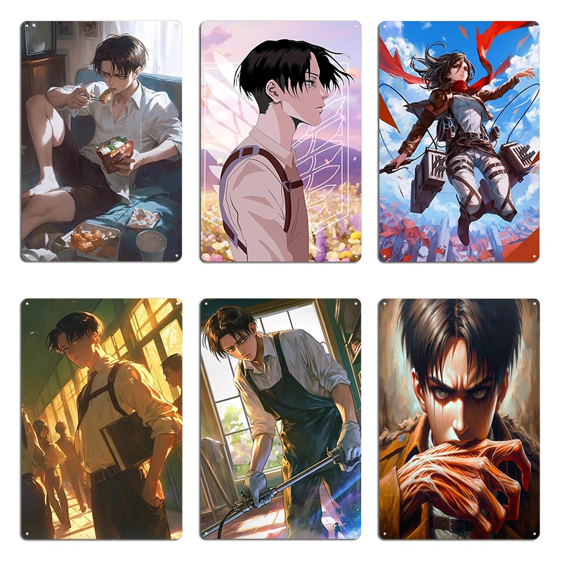 lenco-vermelho-levi-do-ataque-ao-tita-com-emblema-do-regimento-de-scout-metal-cinema-caverna-bar-design-personalizado-pub-estanho-cartaz