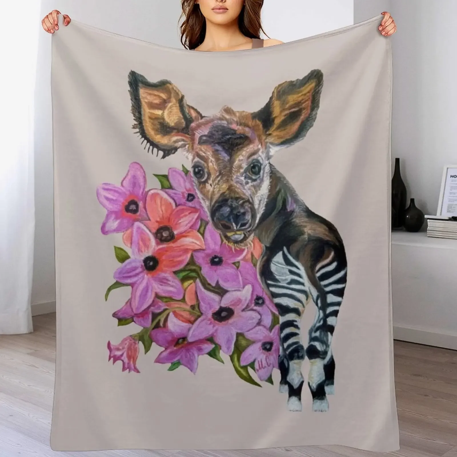 

Baby Okapi Throw Blanket Blankets Sofas Of Decoration Luxury Designer Polar Plaid Blankets