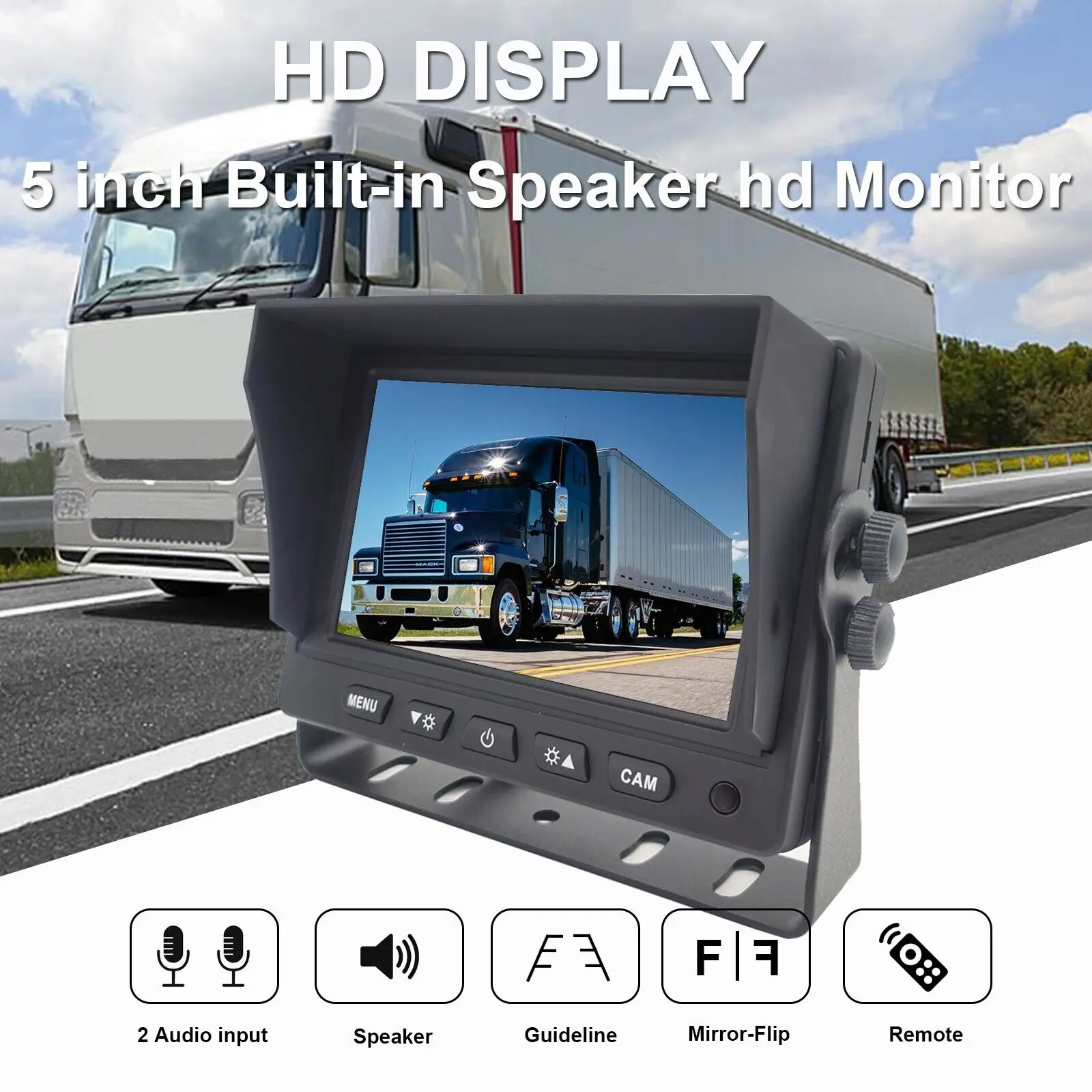 iPoster 5'' Car Rear View Monitor 8PIN Metal Connector+AHD 1080P Fisheye Lens Reversing Camera For Mercedes Benz Sprinter