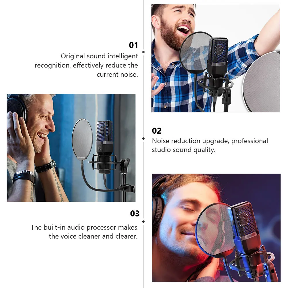 1Pcs Professional Microphone Wind Screen Filter Shield Black Prevents Popping Sibilance Protects Mic Recording Accessory Blowout