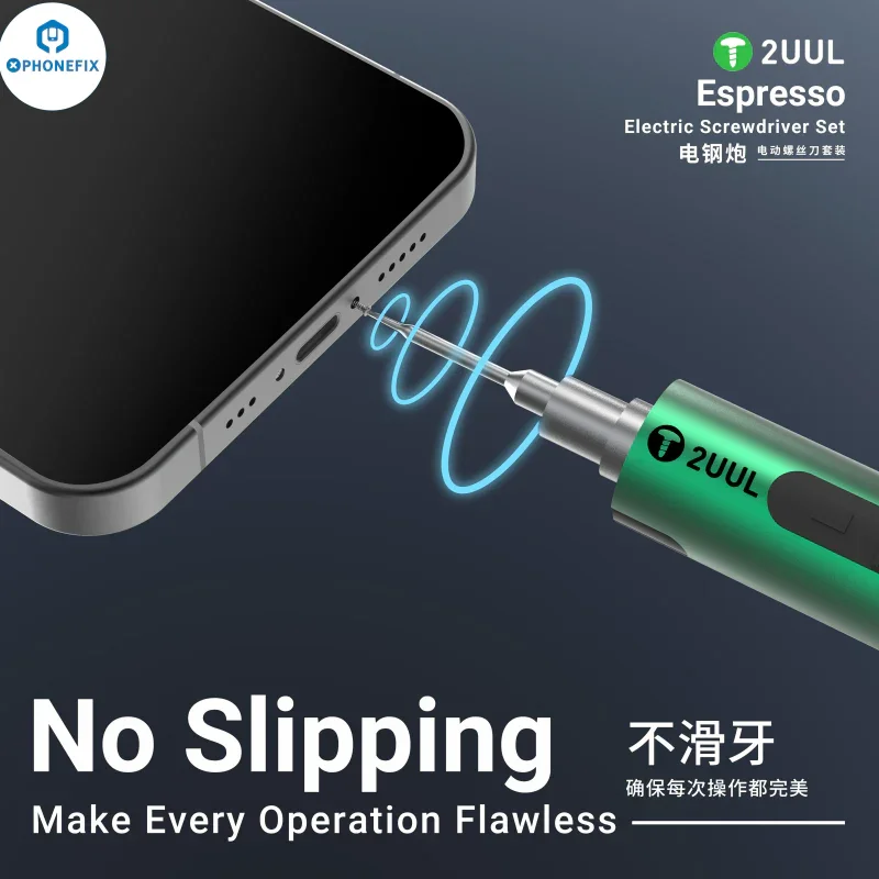 2UUL SD11 Espresso Electric Screwdriver with 4pcs S2 Bits for Mobile Phone Electronic Product Disassembly Repair Tool