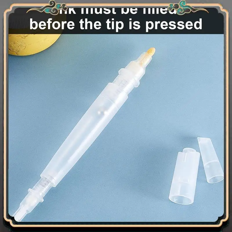 ASMA-مجموعة مكونة من 14 قلم طلاء فارغ قابل للتعبئة، قلم طلاء قابل لإعادة الملء، علامات فارغة شفافة، أنبوب طلاء فارغ #2