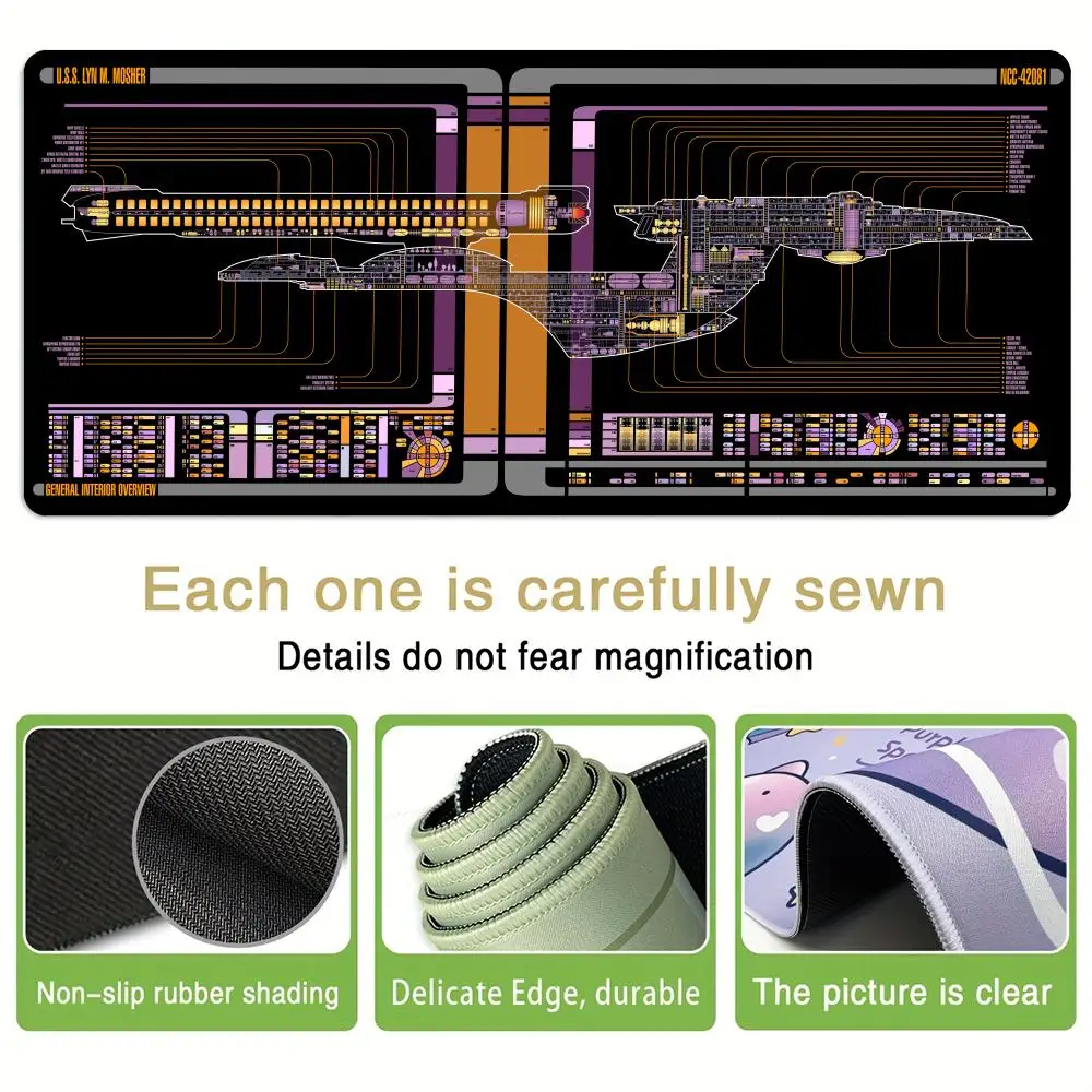 Star Trek Series Large Gaming Mouse Pad Non-Slip Rubber Base Locked Edge Thickened Office and Home Computer Laptop Desk Pads