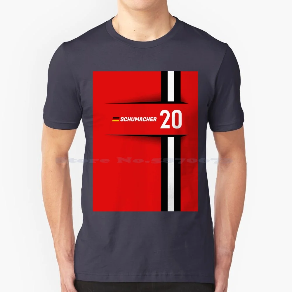 F2 2020-#20 Schumacher T Shirt 100% Cotton Tee Racing Motorsport Cars Germany Formula Two Formula 2 F2 Mick Schumacher