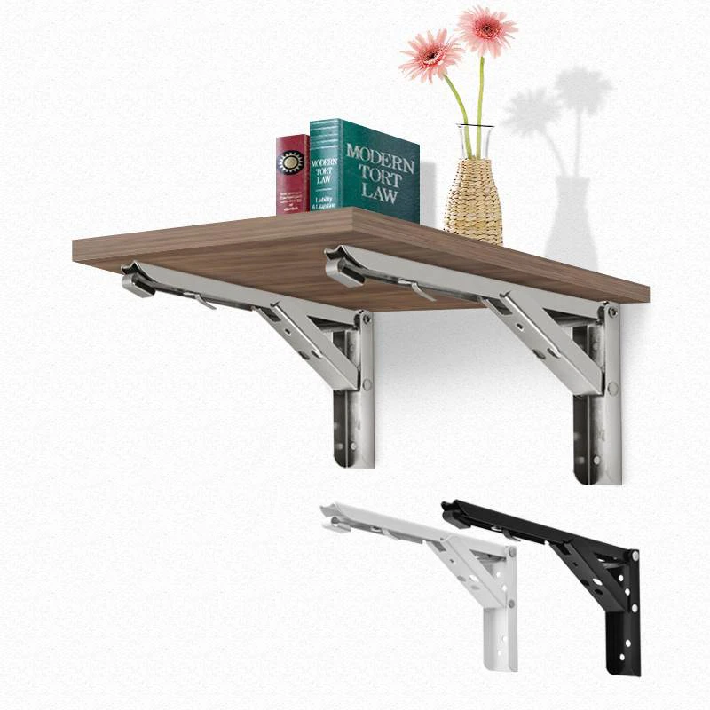 2PCS Triangle Folding Angle Bracket Heavy Support Adjustable Wall Mounted Bench Table Shelf Bracket Furniture Hardware