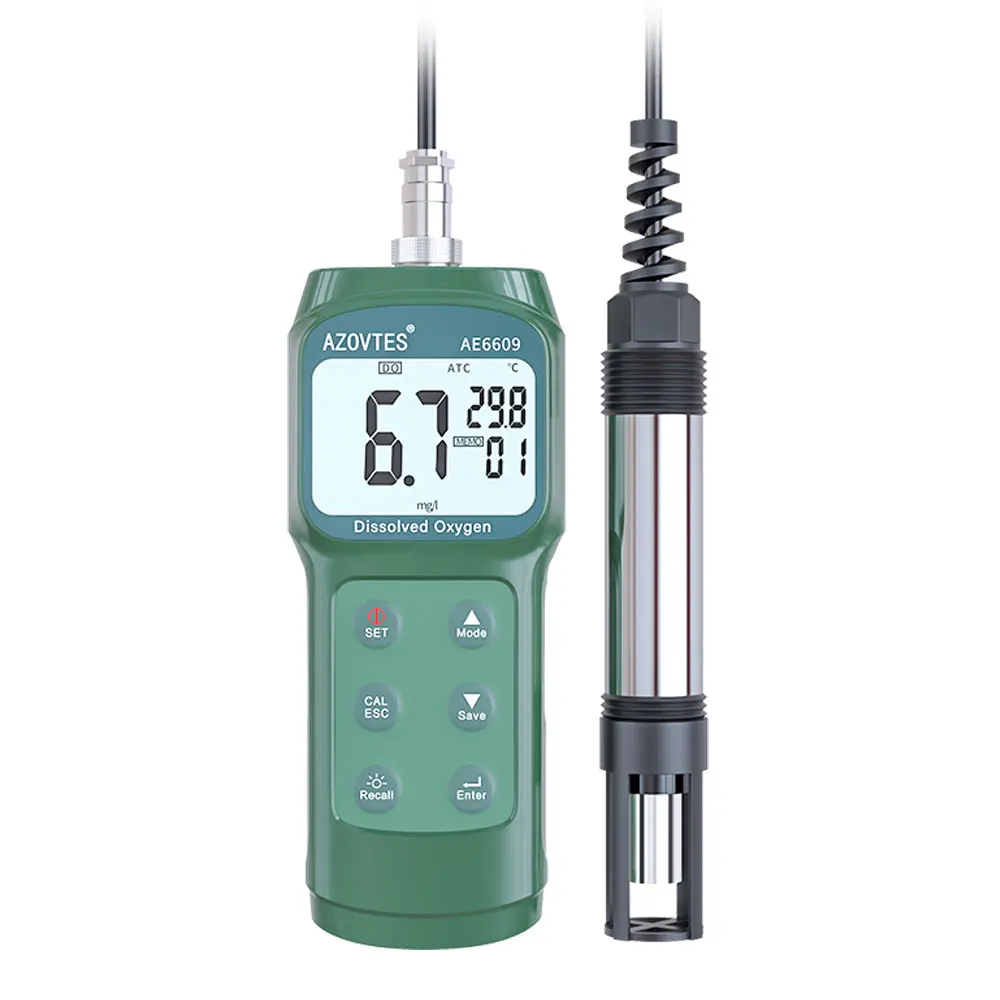 Fluorescence dissolved oxygen meter AE6609 Dissolved oxygen gauge Tester detector Used in aquaculture and mariculture