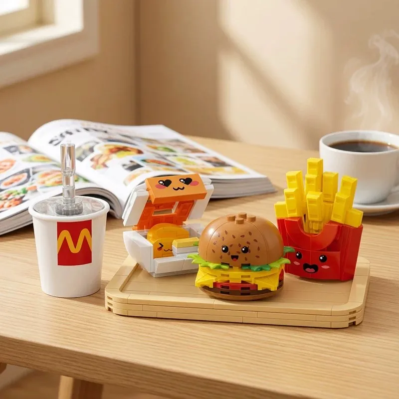 

Hamburger, Fries, Cola, Chicken Nuggets, Small Particle Building Blocks, 261Pcs Fun Food Toys for Girls, Pretend Play Model Decorations, Creative Building Blocks, Girls' Birthday Gifts, Gifts for Best Friends