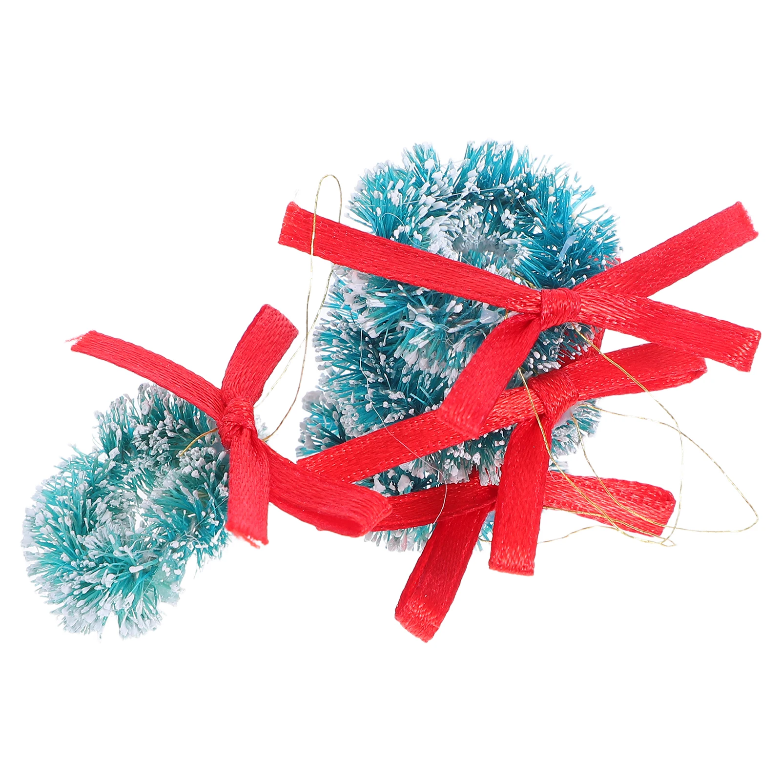 

4Pcs Simulated Garlands for Mini House Charming Tiny Wreaths with Bow Festive Furniture Ornament Miniature Garland