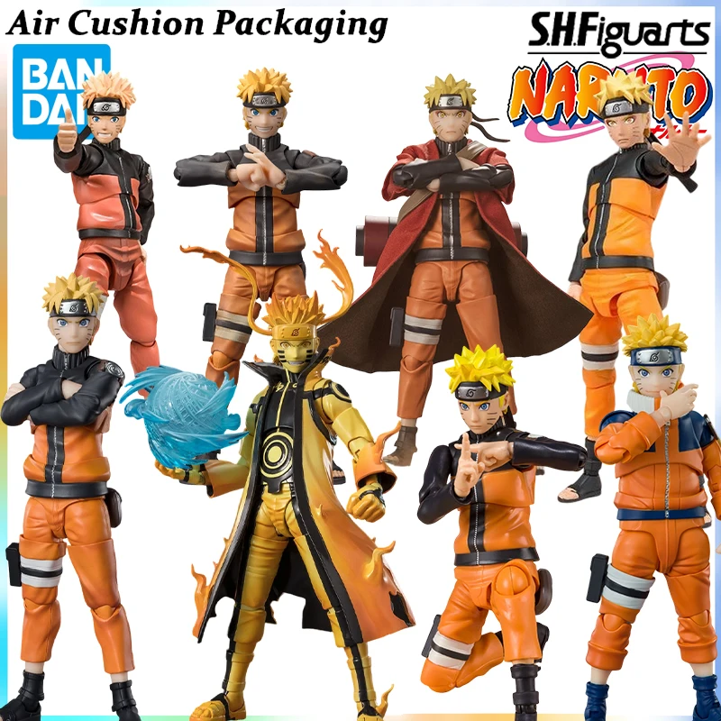 

Bandai Genuine S.H.F Naruto Series Naruto Uzumaki Kurama Jinchūriki Sage Mode‌ Unexpected No.1 Konoha Action Figures Model Toy