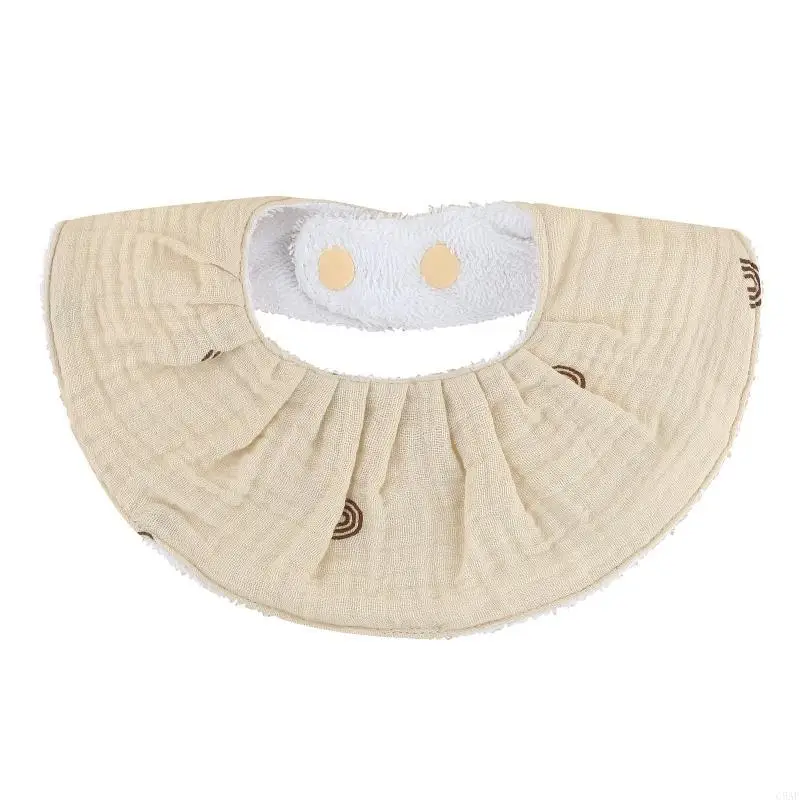 

C5AF Baby Muslin Cotton Bibs Feeding Burp Cloth Adjustable Button Bandana Scarf Bibs for Newborn Infants Boys Girls Gift