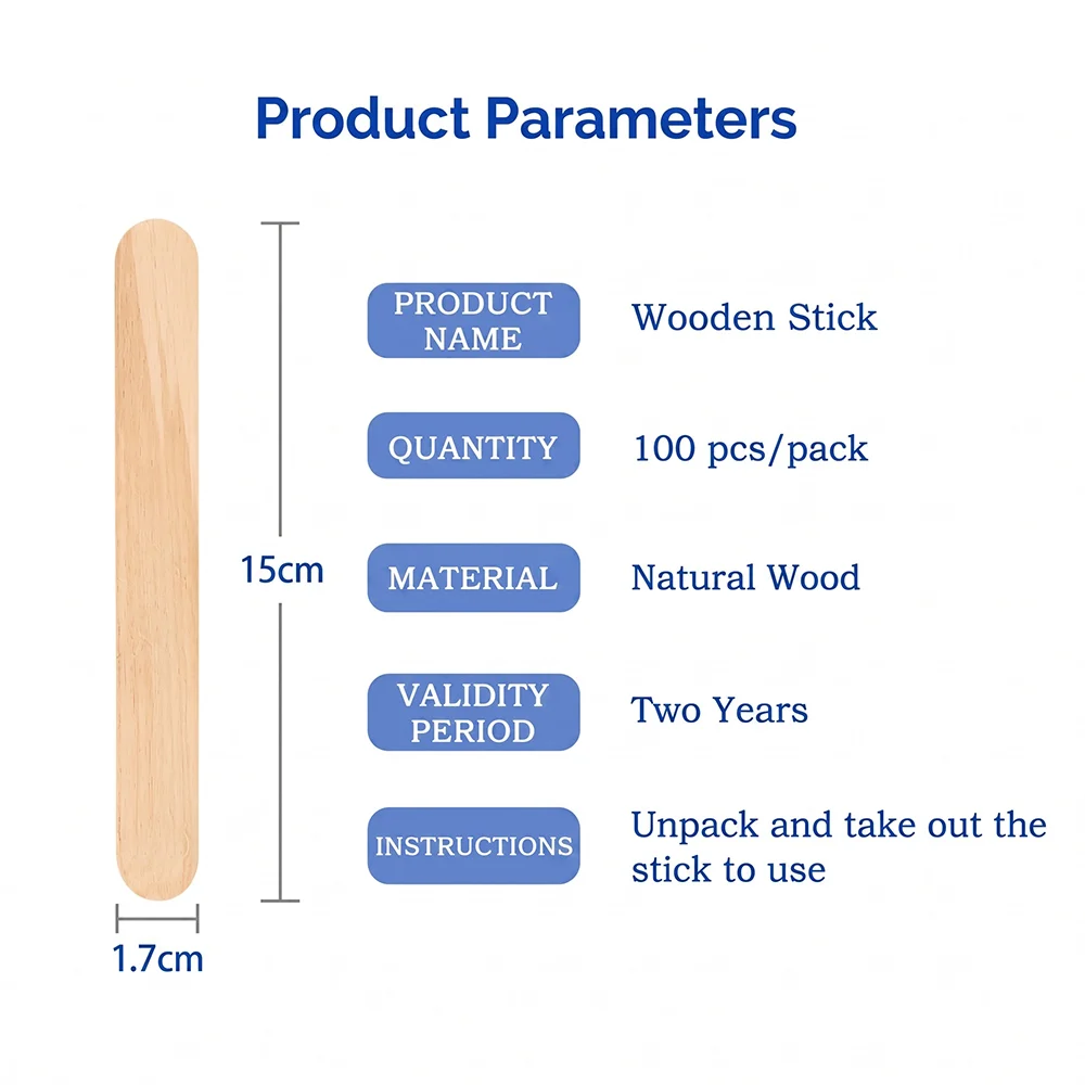 Wooden Tongue Depressor Individually Wrapped Waxing Spatula Sticks for Medical Tattoo Beauty Hair Removal Tattoo Accessories