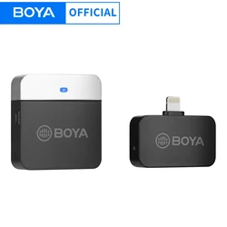 BOYA BY-M1LV-Micrófono de solapa Lavalier inalámbrico profesional, para iPhone, USB-C, transmisión en vivo, grabación en YouTube