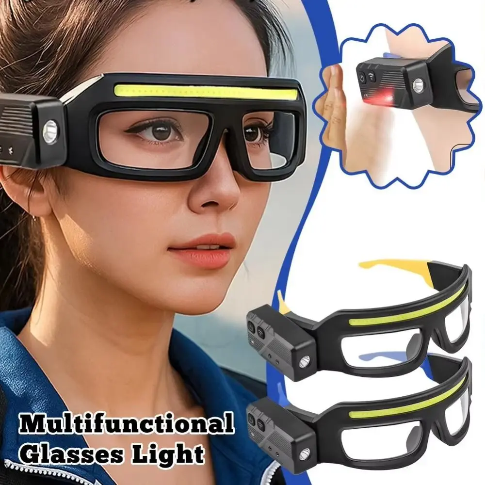 Multifunctional Eyeglass Lamp Wave Sensor Control Type-C Charging LED Flashlight Ultra Light Rechargeable Headlamp Repair