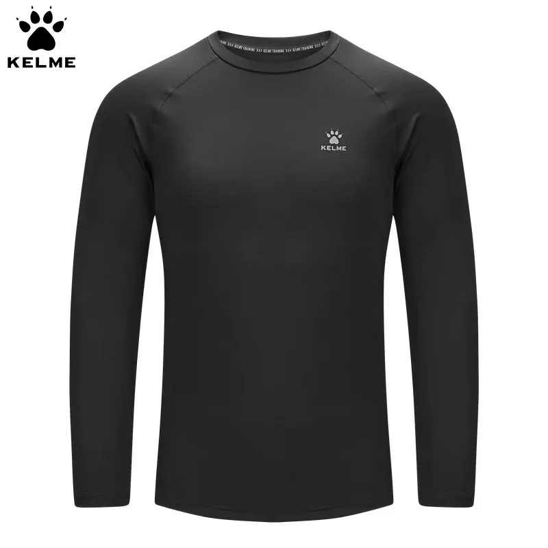 Kelme Long Sleeved Running T-shirt For Men's New Breathable Fitness Shirt Basketball Elastic Tight Shirt Football Training