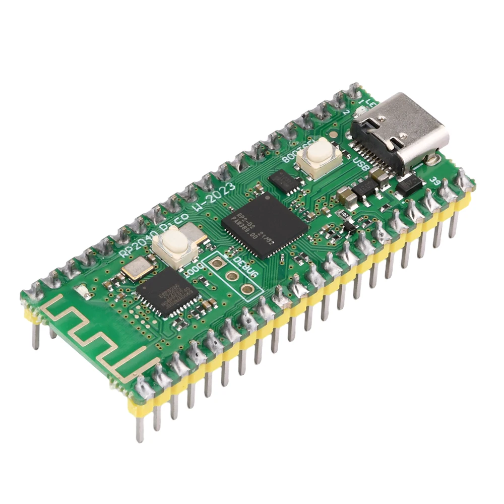 For Raspberry Pi Pico Board With Pin Wifi RP2040 TYPE-C / MICRO USB Dual Core Cortex MO+ Processo 264KB ARM RP2040 Pico W