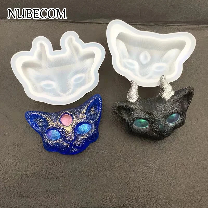 NUBECOM Cats Pattern DIY Crystal Epoxy Mold Handcraft Soap Cat Model Making Tool Silicone Ornament Jewelry Pendant Decor Mould