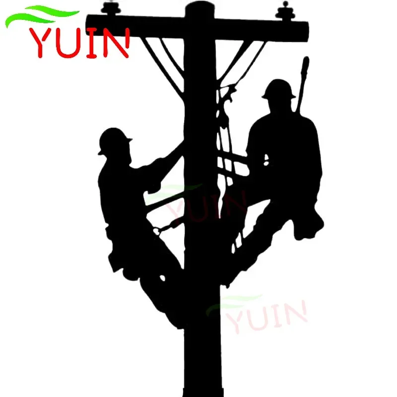 Электрик Power Pole Fun Автомобильная наклейка Модное украшение ПВХ Водонепроницаемая солнцезащитная наклейка Черный/Белый/Красный/Лазерный/Серебристый